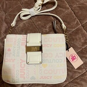 Juicy Couture White and Gold Crossbody Bag
